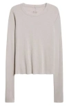 Rick Owens Long Sleeve Rib Crop T-shirt In White