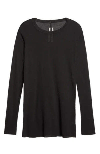 Rick Owens Semi-transparent Black Cotton T-shirt Men