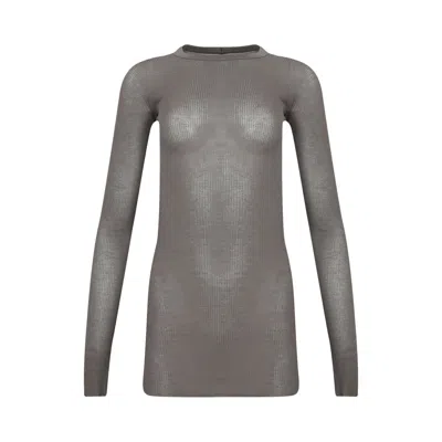 Pre-owned Rick Owens Long-sleeve Rib T-shirt 'dust' | Tan | Women's Size 38