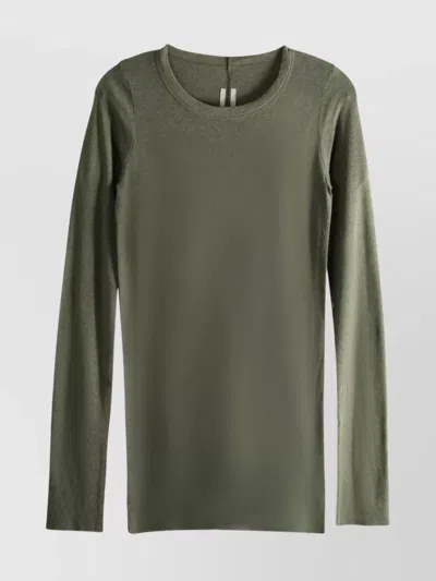 RICK OWENS LONG SLEEVE RIBBED KNIT CREW NECK SWEATER