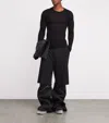 Rick Owens Forever Rib Ls T In Mini Rib Jersey In Black