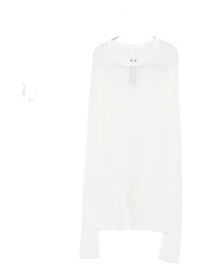 Rick Owens Long-sleeve Ribbed Top In White