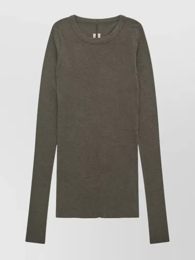 RICK OWENS LONG SLEEVE ROUND NECK KNIT TOP