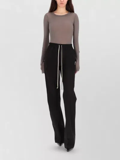Rick Owens Long Sleeve Round Neck Sheer Top