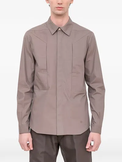 Rick Owens Long-sleeve Shirt In Brown