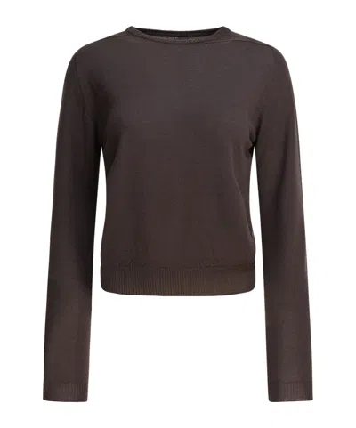 Rick Owens Long Sleeve Sweater In Brown