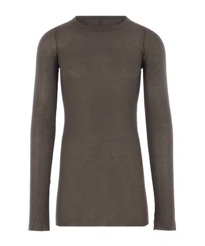 Rick Owens Long Sleeve T-shirt In Gray