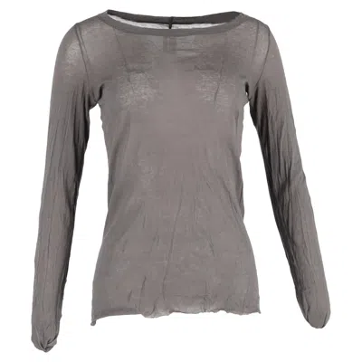 Rick Owens Long Sleeve T-shirt In Grey Lyocell In Gray