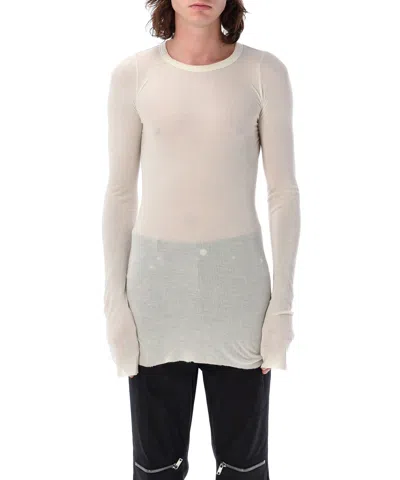 Rick Owens Long Sleeve T-shirt In White