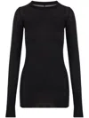 Rick Owens Ribbed Long-sleeve Top With Signature Back Stitching