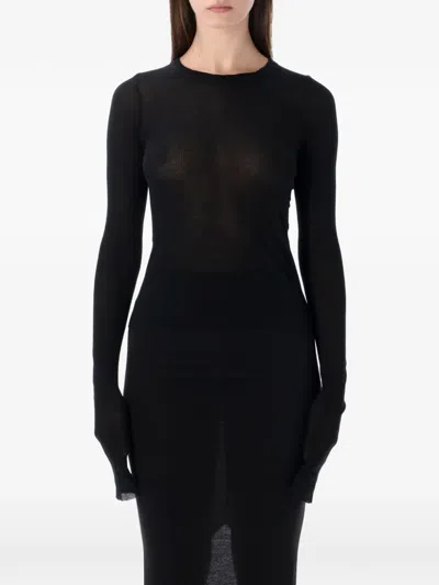 Rick Owens Long-sleeve Top In Black