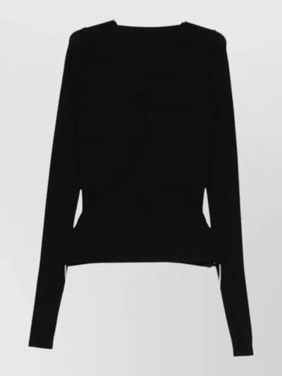 Rick Owens Long Sleeve Top Fitted Stretch Silhouette In Black