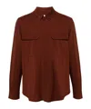 Rick Owens Long-sleeve Virgin-wool Shirt In Brown