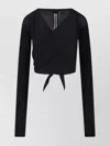 Rick Owens V-neck Knit Top With Crossed Front Detail In Black