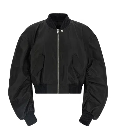 Rick Owens Long-sleeved Bomber Jacket In Black