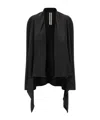 Rick Owens Asymmetric Wrap Cardigan In Black