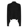 Rick Owens Draped Ribbed Crewneck Knitwear With Long Sleeves In Black