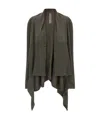 Rick Owens Open Front Virgin Wool Cardigan In Brown