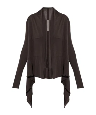 Rick Owens Long-sleeved Cardigan In Brown