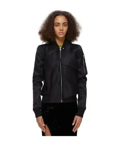 Rick Owens Long-sleeved Casual Jacket In Black