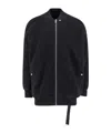 Rick Owens Jumbo Peter Flight Distressed Cotton Jacket In Black