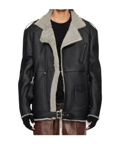 Rick Owens Long-sleeved Casual Jacket In Black