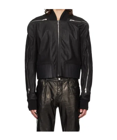 Rick Owens Long-sleeved Casual Jacket In Black