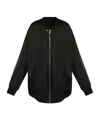 Rick Owens Oversized Black Bomber Jacket With Design In Black