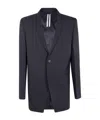 Rick Owens Long-sleeved Casual Jacket In Blue