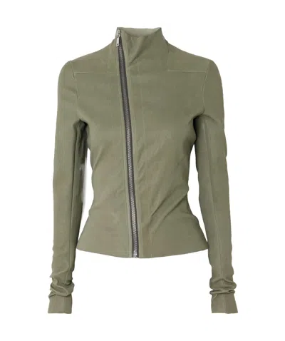 Rick Owens Long-sleeved Casual Jacket In Green
