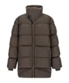 Rick Owens Turtle Zip-front Padded Coat In Brown