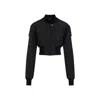 Rick Owens Black Round Collar Polyester Bomber In Black