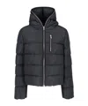 Rick Owens Cropped Hooded Down Jacket In Black