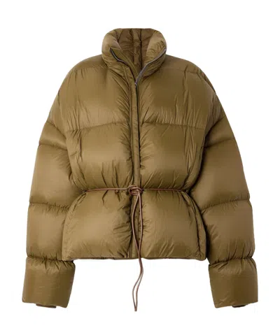 Rick Owens Long-sleeved Down Jacket In Brown