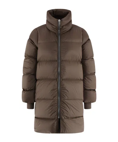 Rick Owens Turtle Coat In Brown