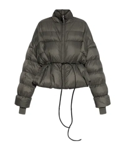 Rick Owens Quilted Drawstring Jacket In Green