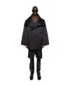 Rick Owens Long-sleeved Down Jacket With Standing Collar In Black