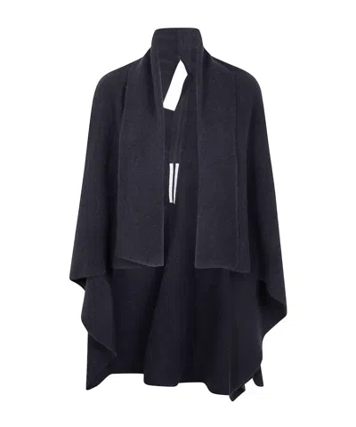 Rick Owens Long-sleeved Draped Cardigan In Black