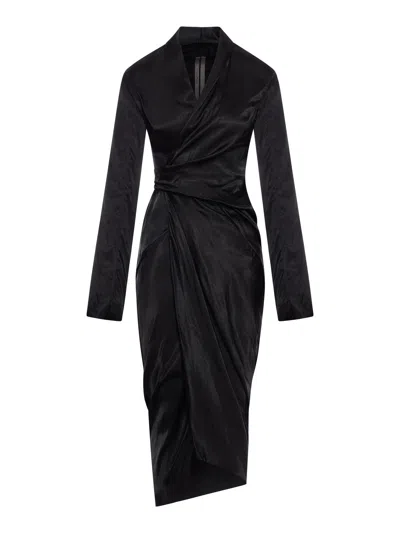 Rick Owens Long-sleeved Dress In Black