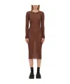 Rick Owens Viscose Dress In Brown