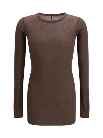 Rick Owens Long-sleeved Fitted In Brown