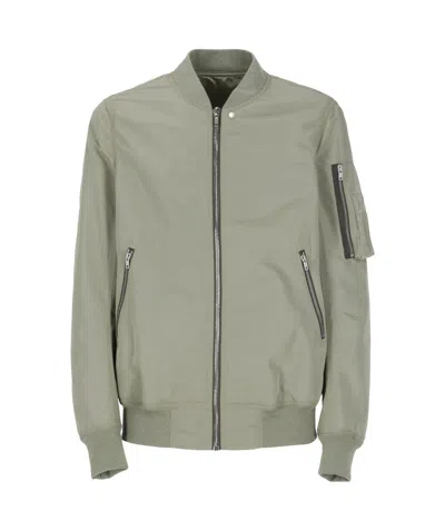 Rick Owens Long-sleeved Flight Jacket In Gray