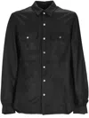 RICK OWENS LEATHER SHIRT JACKET