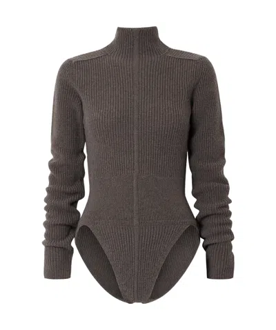 Rick Owens Long-sleeved Jumpsuit In Gray