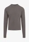 Rick Owens Gray Hollywood Round Neck Sweater In Gray