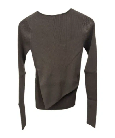 Rick Owens Long-sleeved Knitted Top In Green