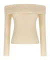 Rick Owens Long Sleeve Off Shoulder Knit Sweater In Neutral