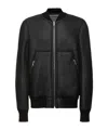 Rick Owens Classic Flight Shearling Bomber Jacket In Black