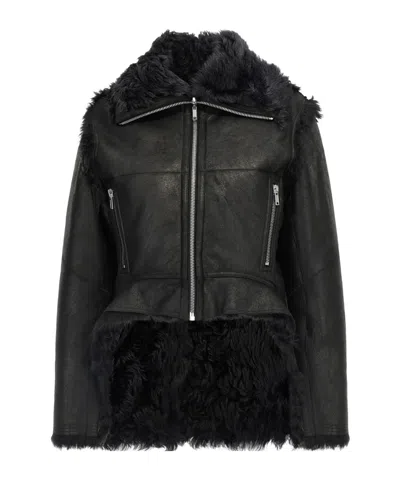 RICK OWENS EXPLODER ZIP-FRONT LEATHER JACKET