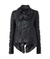 Rick Owens Black Temple Naska Biker Leather Jacket In Black